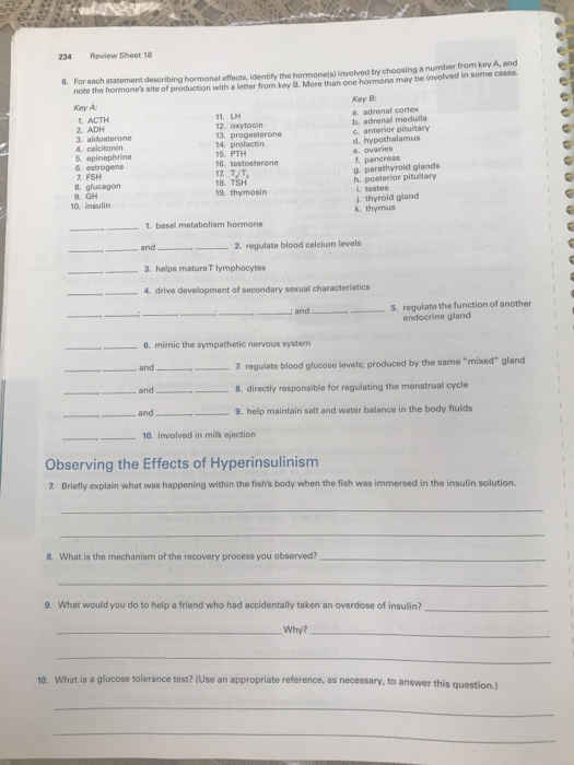 Solved 234 Review Sheet 18 6. For each statement describing | Chegg.com