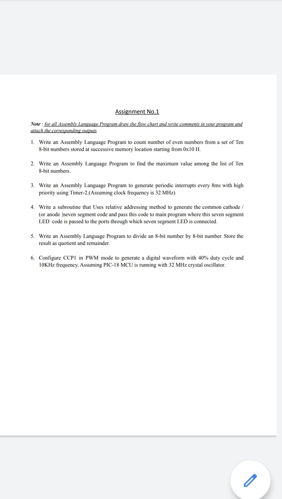 Solved Assignment No.1 Note : for all Assembly Language | Chegg.com