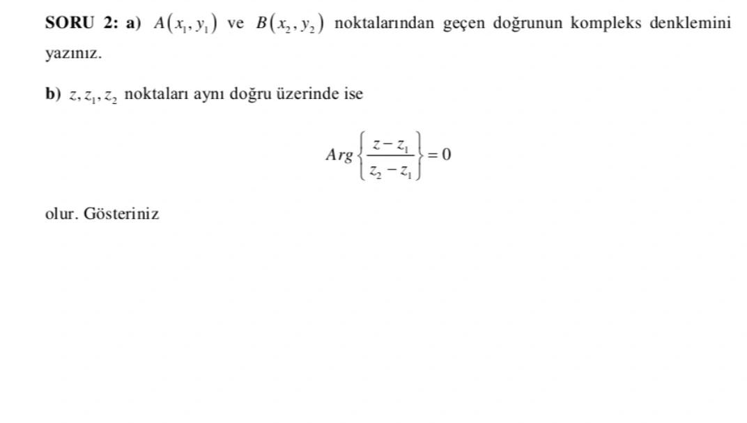 Solved SORU 2: A) A(x1,y1) Ve B(x2,y2) Noktalarından Geçen | Chegg.com