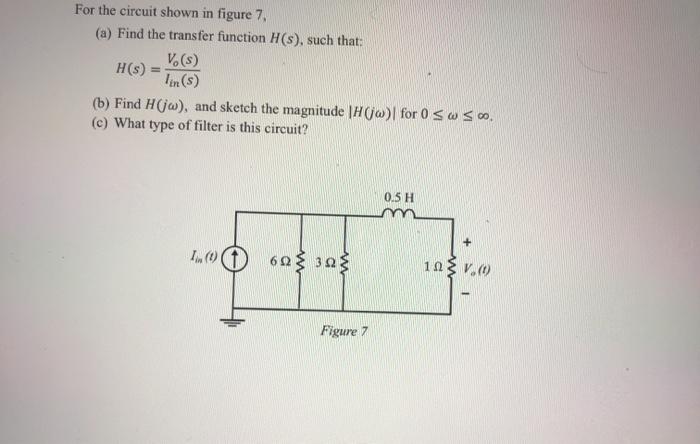 Solved For the circuit shown in figure 7, (a) Find the | Chegg.com