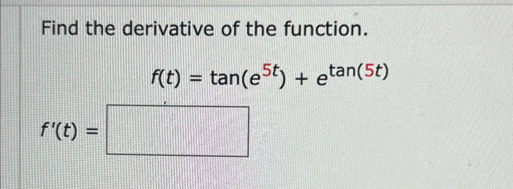 Solved Find the derivative of the