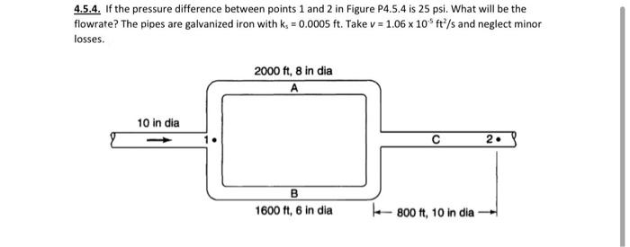 Solved 4.5.4. If the pressure difference between points 1 | Chegg.com
