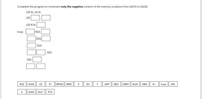 Solved Complete the program to increment only the negative | Chegg.com