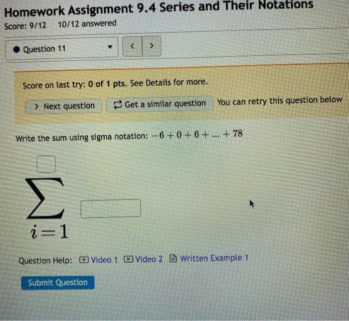 Solved Homework Assignment 9.4 Series and Their Notations | Chegg.com