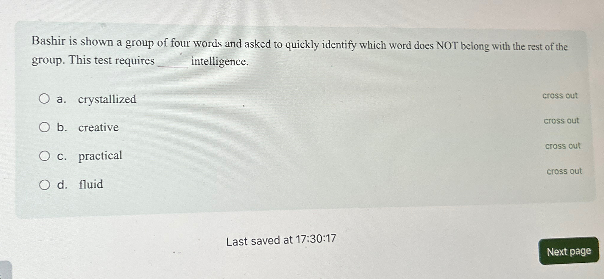 Solved Bashir is shown a group of four words and asked to | Chegg.com