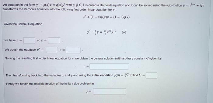 Solved An Equation In The Form Y P X Y G X Y With N