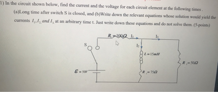 Solved 1) In the circuit shown below, find the current and | Chegg.com