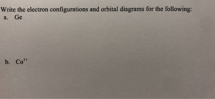 Solved Write the electron configurations and orbital | Chegg.com