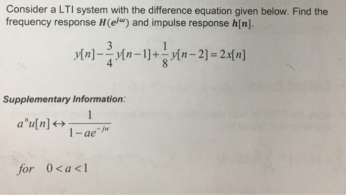 Solved Consider A Lti System With The Difference Equation Chegg Com