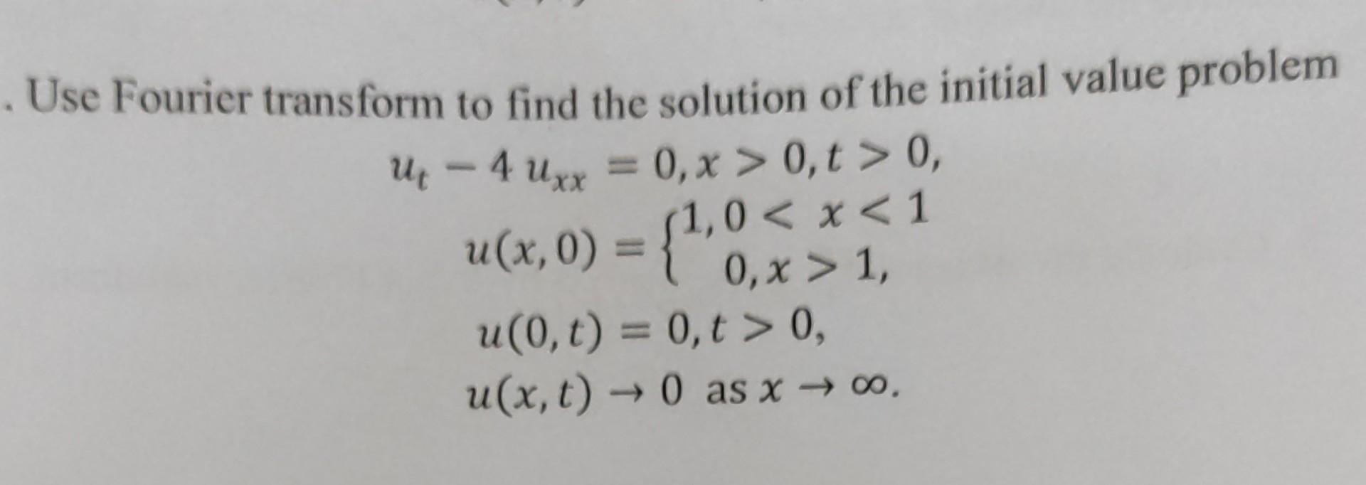 Solved Use Fourier Transform To Find The Solution Of The | Chegg.com