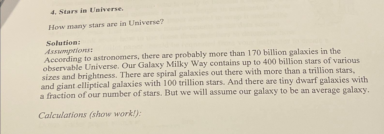 Solved Stars in Universe.How many stars are in | Chegg.com