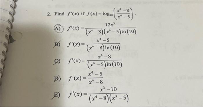 8x − 2 x 4 )  12 5x 10