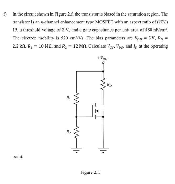 Solved In the circuit shown in Figure 2.f, the transistor is | Chegg.com