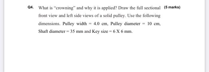 Crowning clearance of pulley