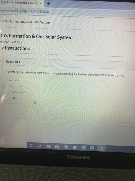 Solved Quiz Earths Formation Our So X Emcourses21