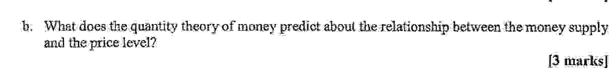 Solved b. ﻿What does the quantity theory of money predict | Chegg.com