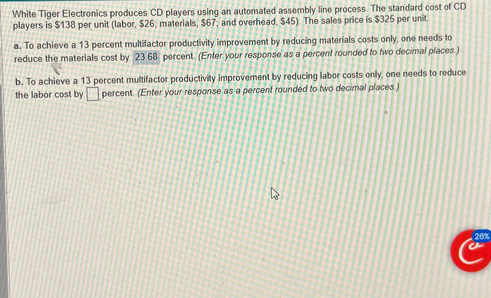 Solved I need the answer to part b please | Chegg.com