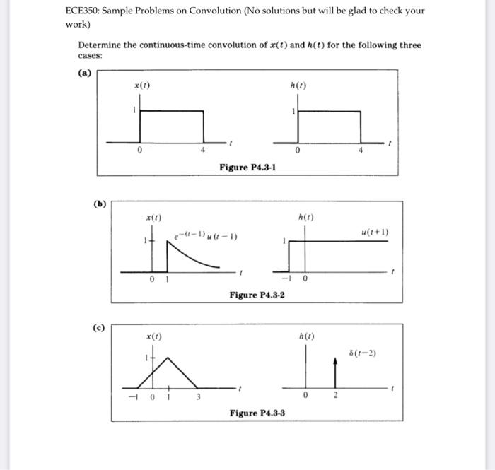 Solved ECE350: Sample Problems on Convolution (No solutions | Chegg.com