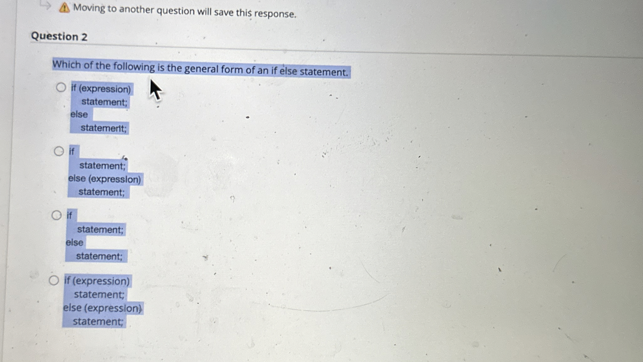 Solved Question 2Which of the following is the general form | Chegg.com