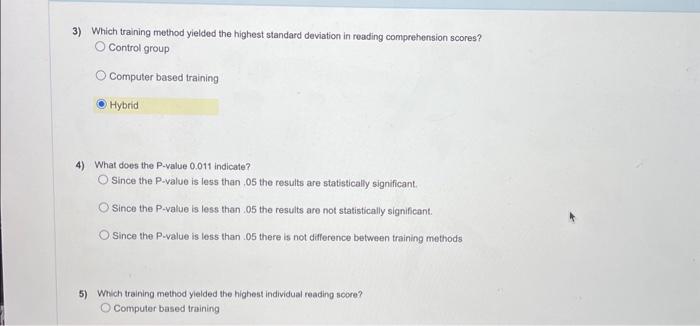 Excel Chapter 8 Project Questions 1) Based on your | Chegg.com