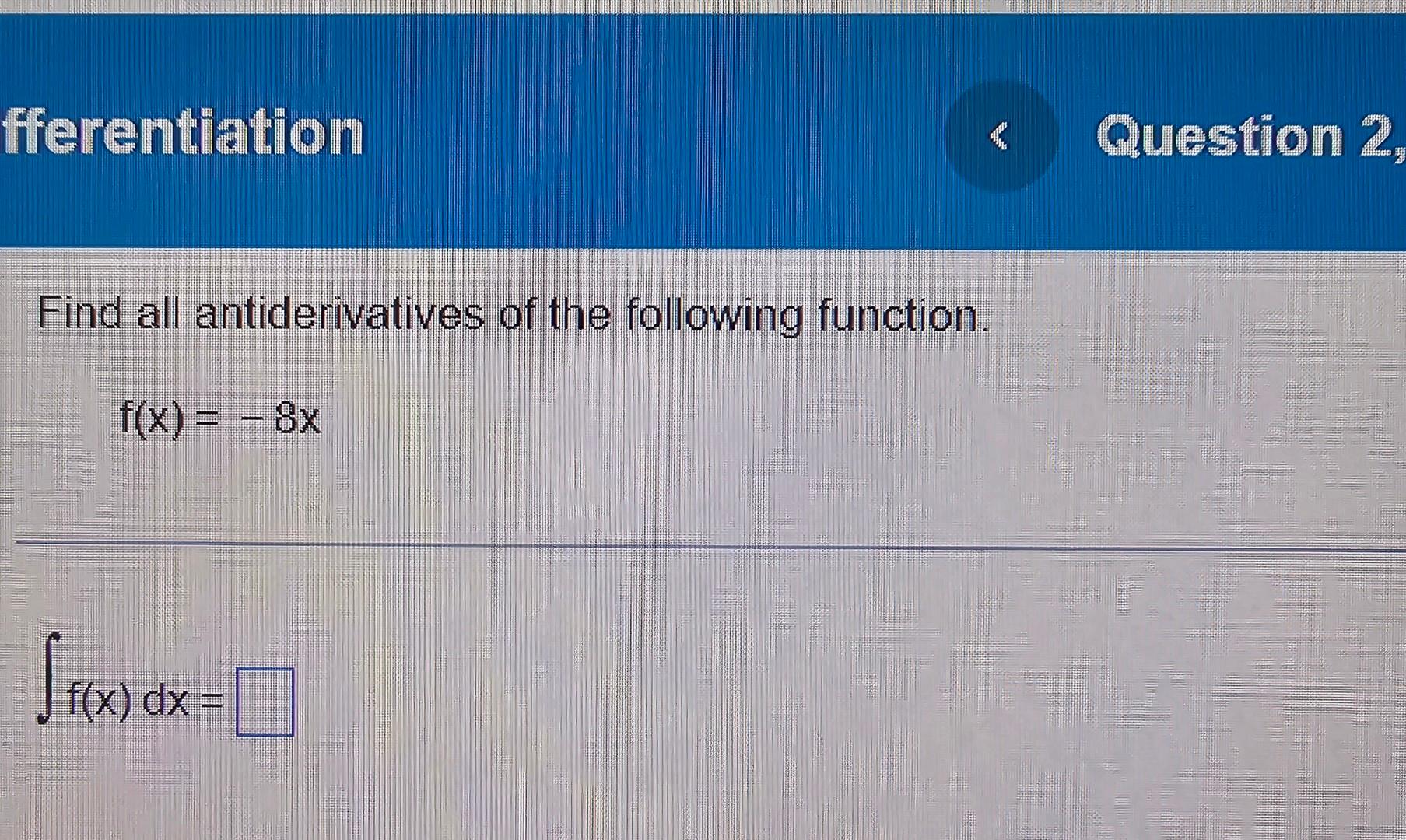 Solved Find All Antiderivatives Of The Following Function. | Chegg.com