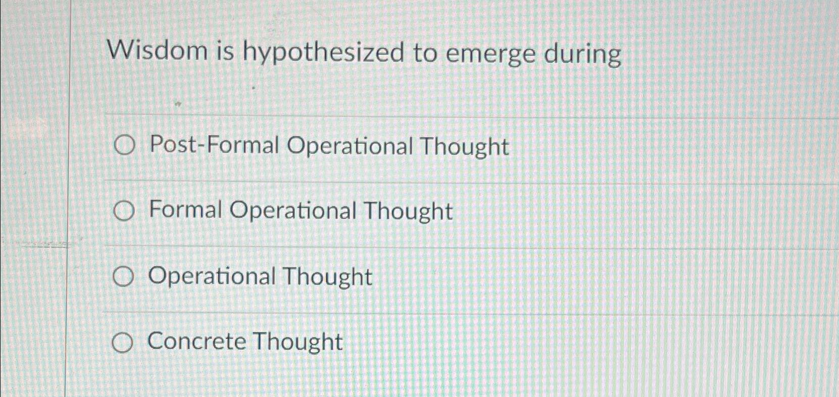 Post hotsell formal operations