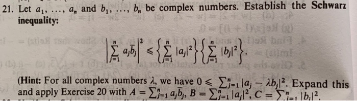 Solved 21. Let A,, A, And B,, ..., B, Be Complex Numbers. | Chegg.com