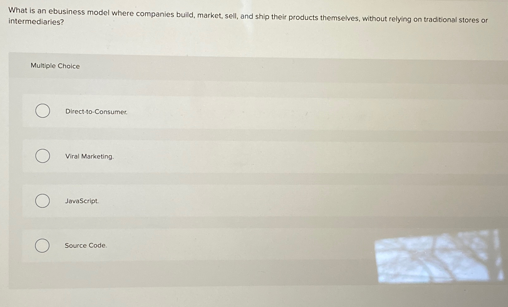 Solved What is an ebusiness model where companies build,