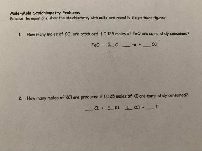 stoichiometry problems