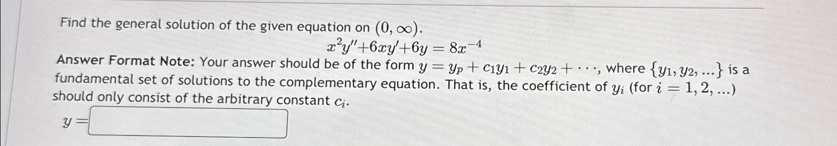 Solved Find the general solution of the given equation on | Chegg.com