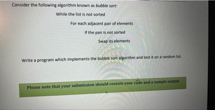Solved Consider the following algorithm known as bubble | Chegg.com