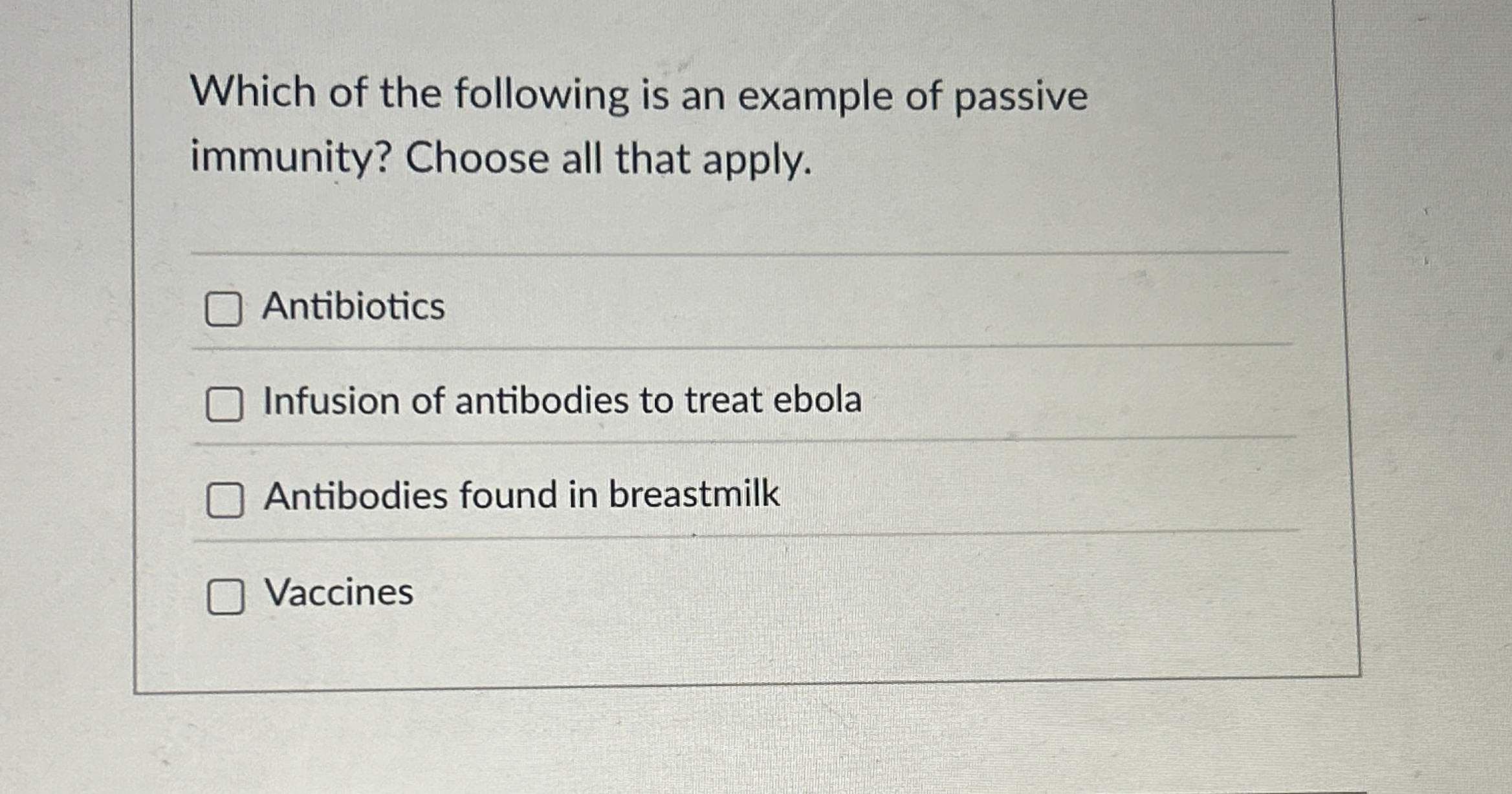 [Solved] Which of the following is an example of passive im