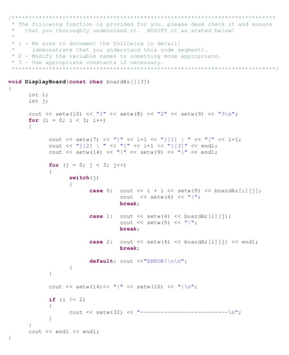 C++ program that play Tic Tac Toeallow 2 users or one | Chegg.com