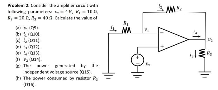 Problem 2. Consider the amplifier circuit with | Chegg.com