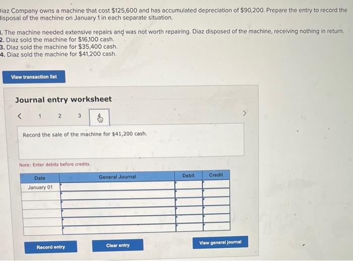 [Solved] sos Diaz Company owns a machine that cost ( 12