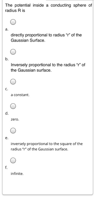 Solved The potential inside a conducting sphere of radius R | Chegg.com
