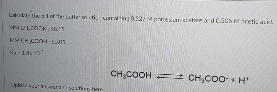 Solved Calculate the pH of the buffer solution containing | Chegg.com