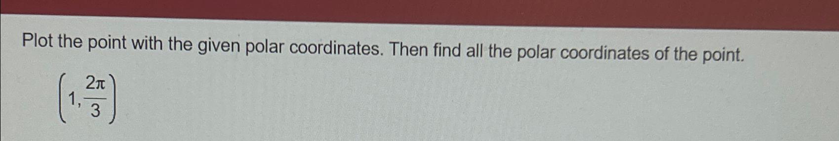 Solved Plot the point with the given polar coordinates. Then | Chegg.com
