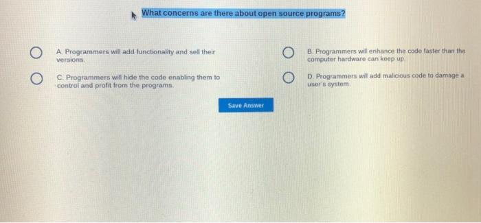 Solved What is the main purpose of an operating system? O A 