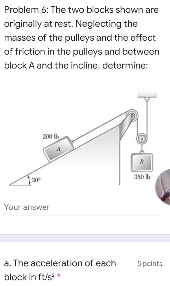 Solved Problem The Two Blocks Shown Are Originally At Chegg Com