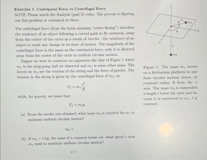 Solved R Exercise 1 Centripetal Force vs Centrifugal Force | Chegg.com