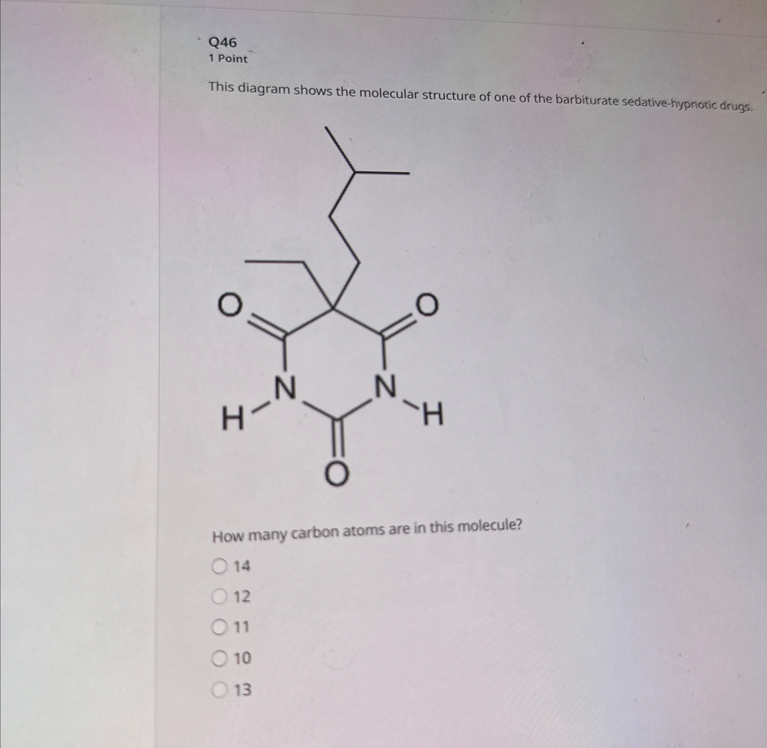 Solved Q461 ﻿PointThis diagram shows the molecular structure | Chegg.com