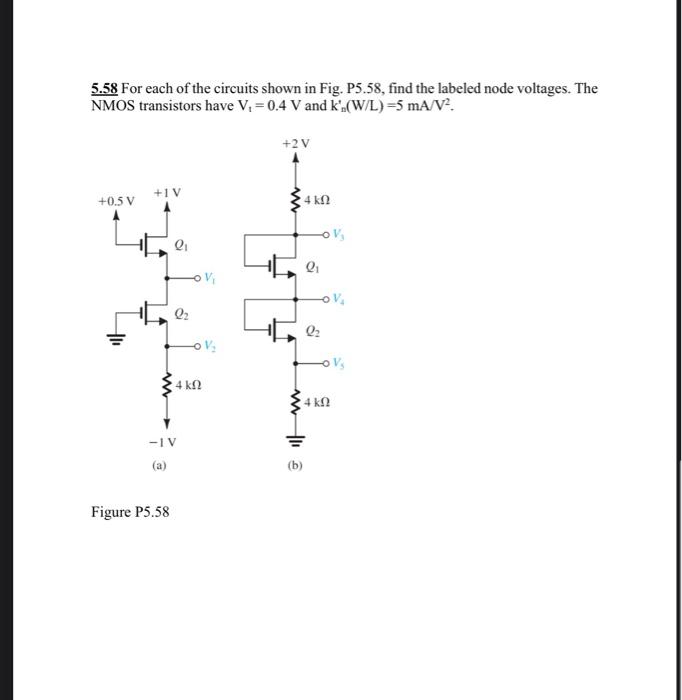 5.58 For each of the circuits shown in Fig. P5.58, | Chegg.com