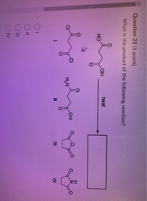 Solved Question 21 (1 point) What is the product of the | Chegg.com