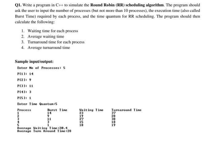 Solved Q1. Write a program in C++ to simulate the Round | Chegg.com