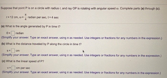 Solved Suppose That Point P Is On A Circle With Radius R Chegg Com