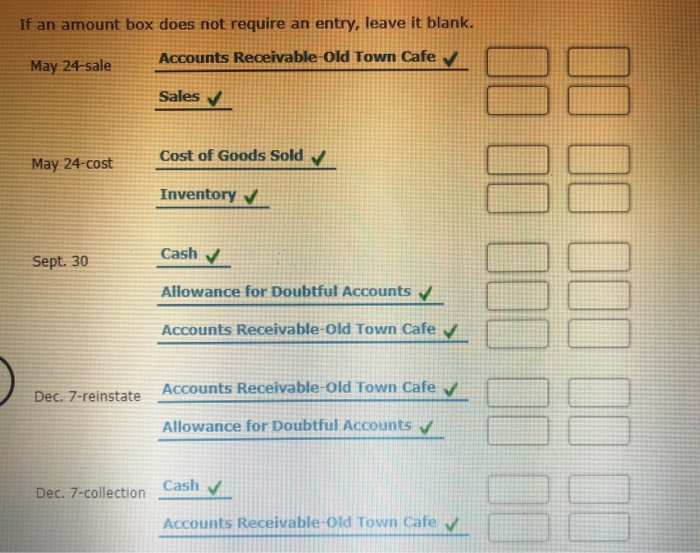 Solved Entries for Uncollectible Accounts, using Direct