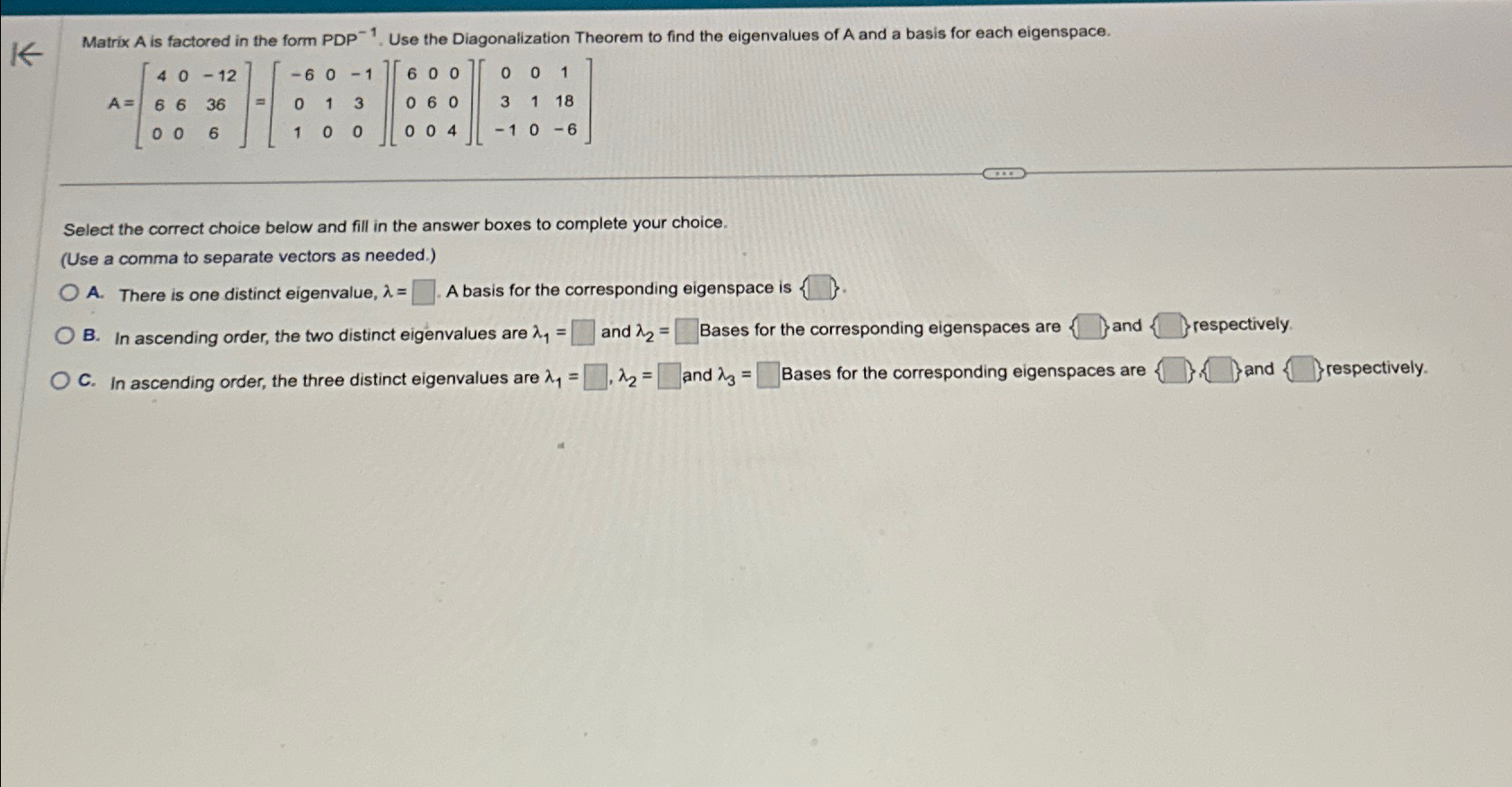 Solved Matrix A ﻿is factored in the form PDP ?-1. ﻿Use the | Chegg.com