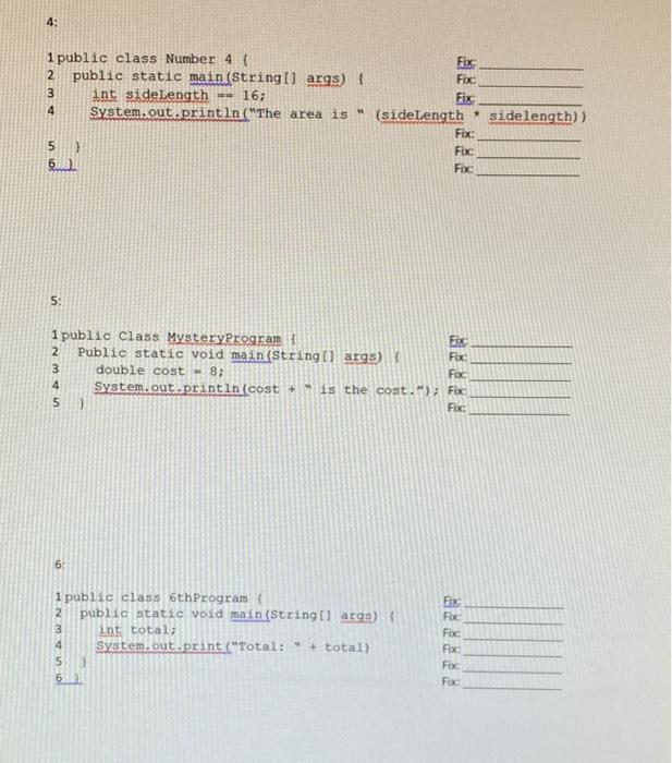 Solved 4: 1 public class Number 4 { Fix 2 public static | Chegg.com