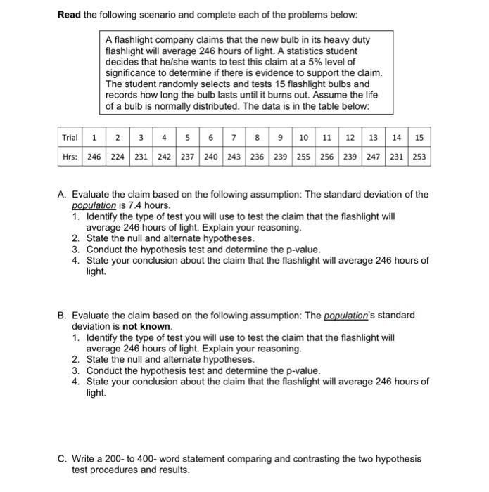 Solved Read The Following Scenario And Complete Each Of The | Chegg.com